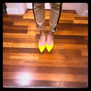 Jimmy choo flats yellow inner calfskin 5 worn once